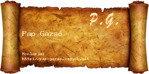 Pap Gazsó névjegykártya